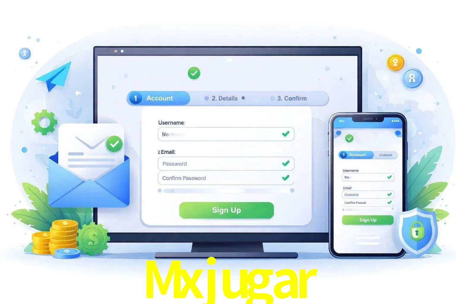 Registro de nuevo usuario y configuración de cuenta Mxjugar